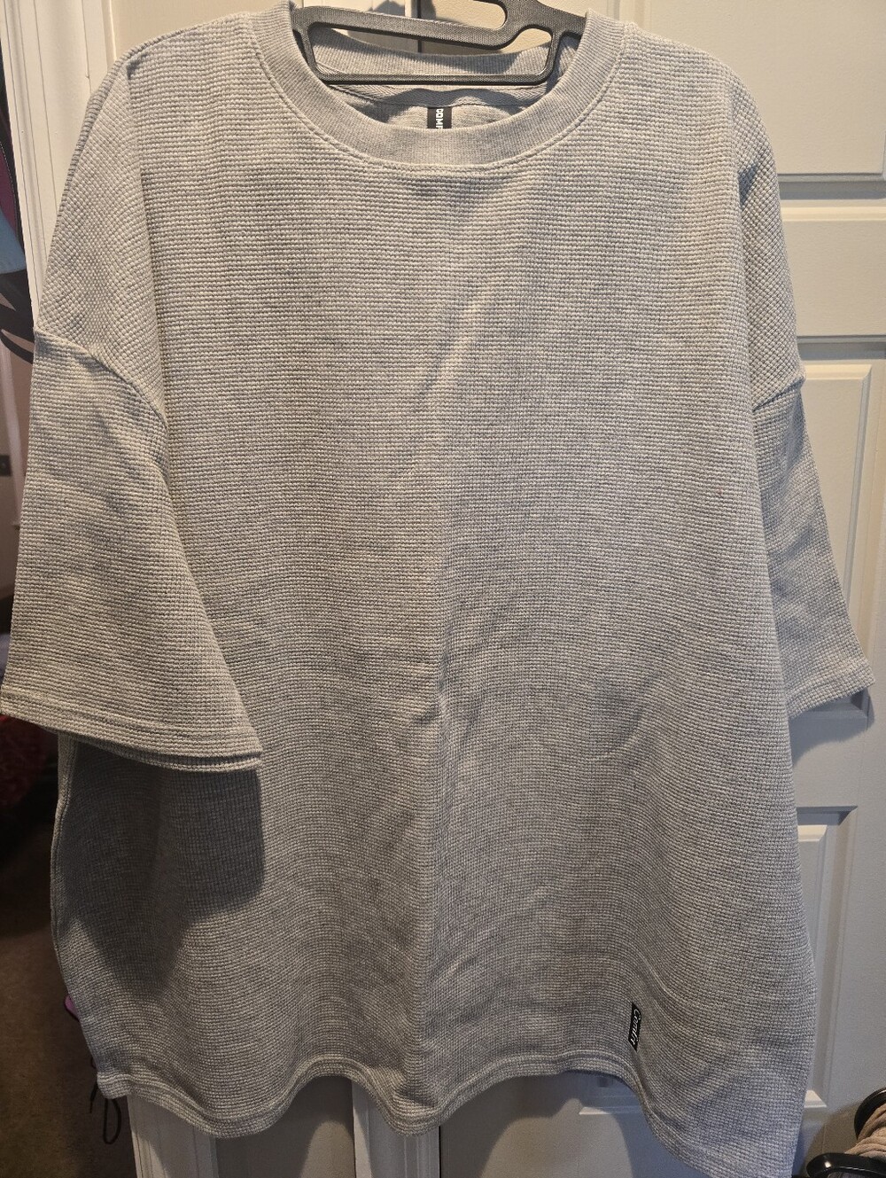 COMFRT Relaxed Fit Waffle Lounge Tee - Heather Gray